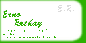 erno ratkay business card